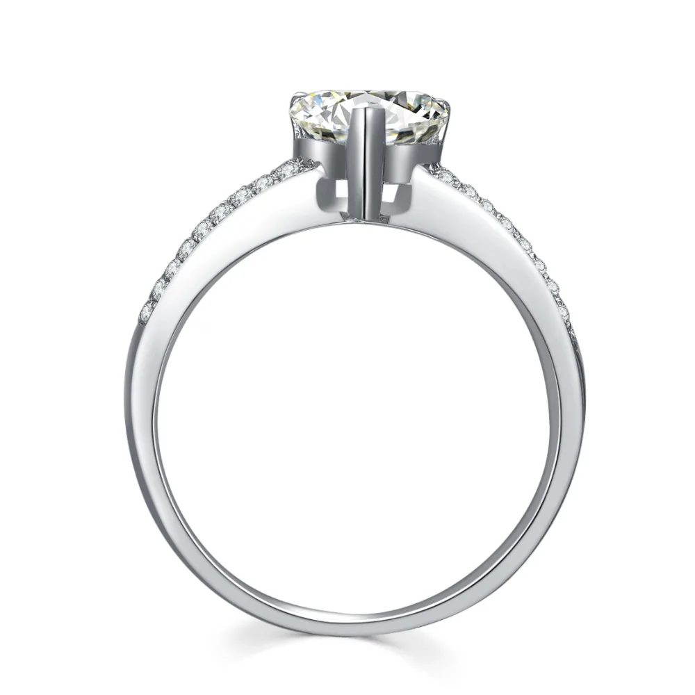 Ювелирные изделия в форме сердца 2 карата проложенное синтетическое кольцо с