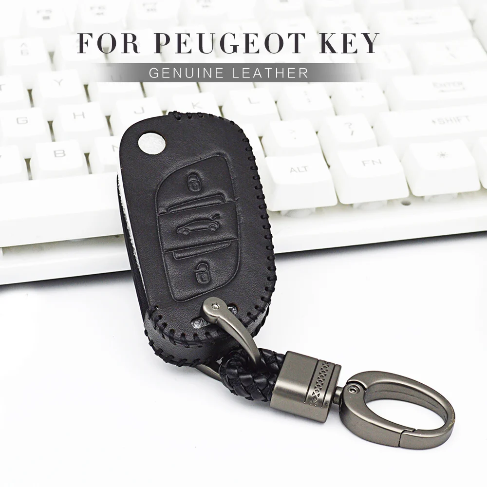 Кожаный чехол для ключей Peugeot C5 C4L 206 207 2008 407 308 301 3008 508 107 106 RCZ 2017 2018 аксессуары