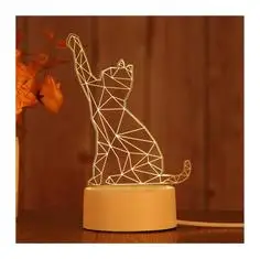 cat 3D светодиодный Настольный светильник Медуза Сова ночной Светильник ABS+ Смола мульти-дизайн лампа для детей спальня подарок Любовь Медведь светильник - Цвет абажура: cat