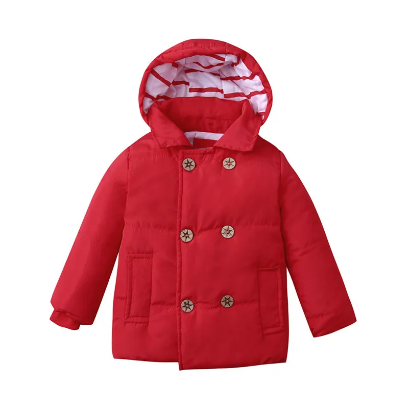 Зимние Детские для маленьких мальчиков куртка с капюшоном девочек детское