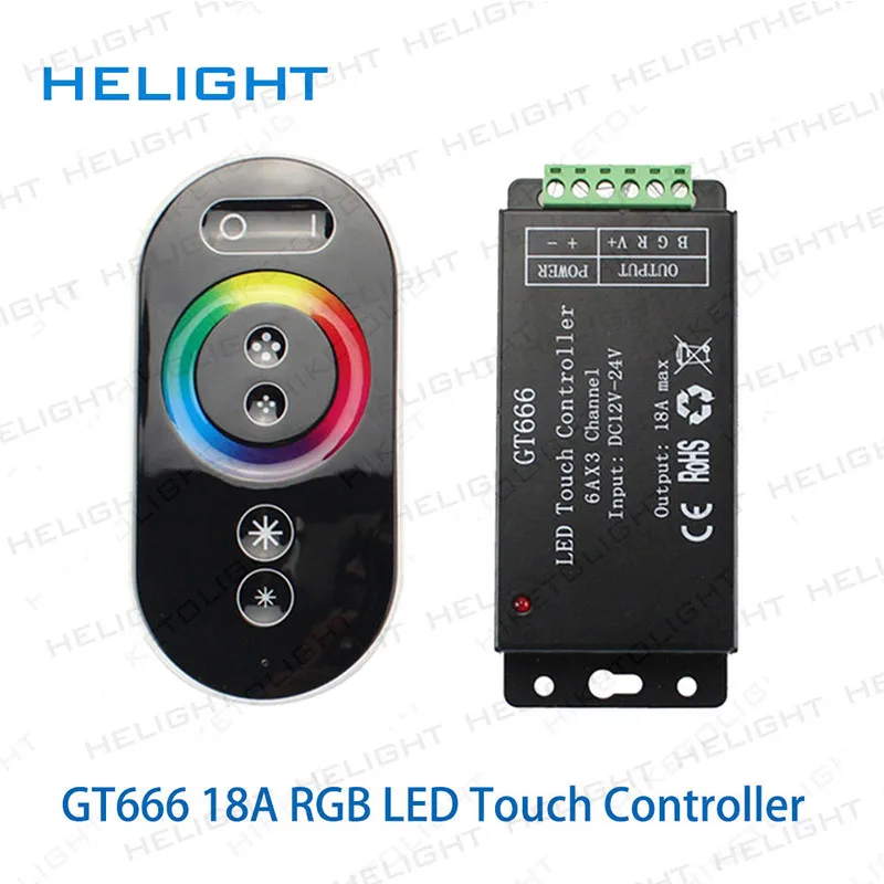 GT666 DC12V 24V 6Ax3channel 18A RF беспроводной сенсорный RGB контроллер сенсорная панель