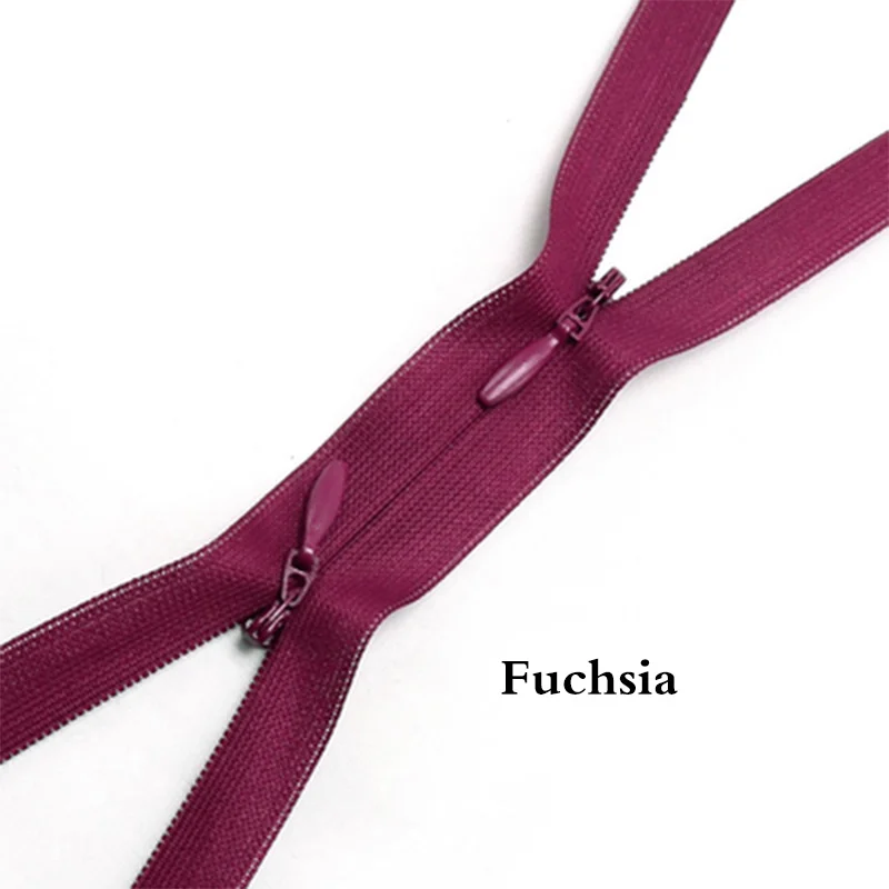 fuchsia 10 шт. детская одежда с двойной головкой, невидимая молния, 60 см, длинное летнее платье, платье для грудного вскармливания, рюкзак - Цвет: fuchsia