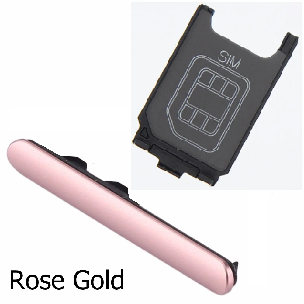 Single sim rose gold Доль одной сим-карты лоток Dust Разъем Обложка для sony Xperia XZ Премиум XZP G8141 Micro SD/Sim карты держатель читатель запасной ремонт - Цвет: Single sim rose gold