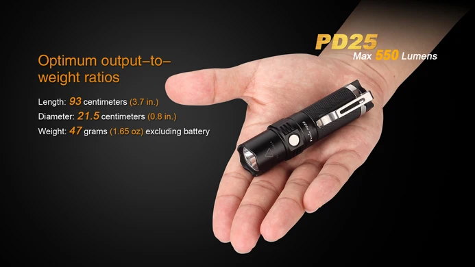 Новинка 2015 FENIX PD25 фонарик Cree XP L (V5) светодиодный 5 режимов Max 550 люмен
