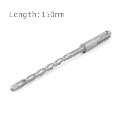 OZE19921102 1pc 6/8/10/12/14/16mm Cutting Dia Round Shank 150mm Total Length Handy Rotary Masonry Hammer Drill Bit Gray