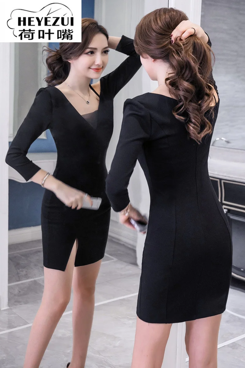 2018 new female nightclub sexy gauze bottom dress | Женская одежда