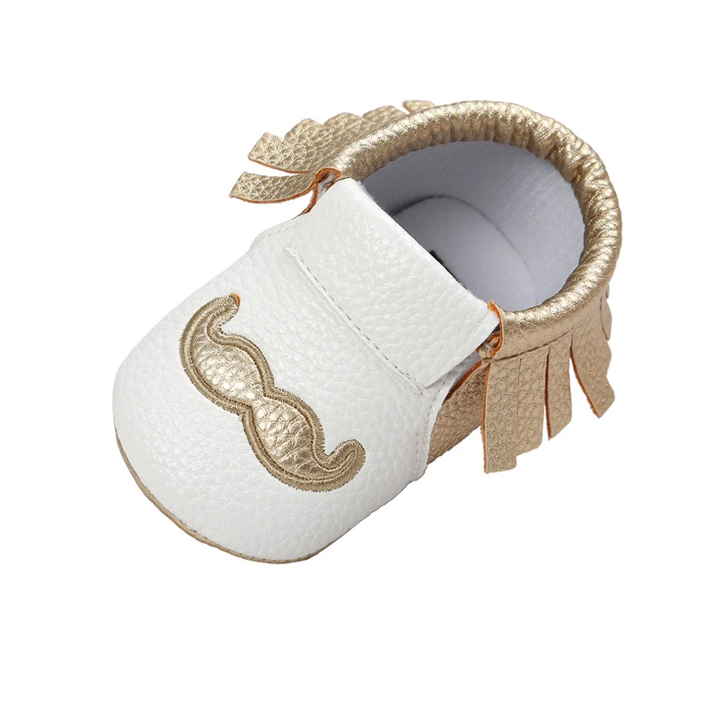 Детская обувь с мультяшным рисунком бороды из искусственной кожи кисточками для