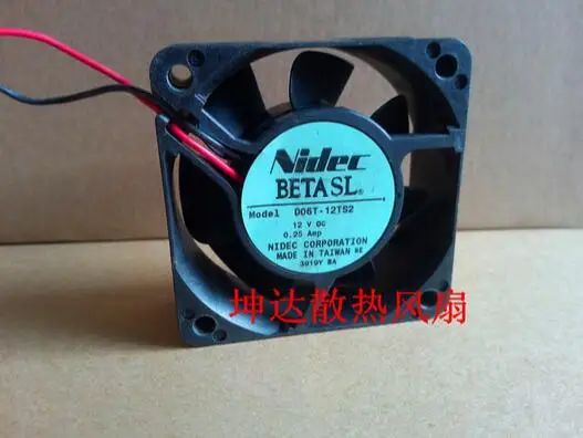 Вентилятор NIDEC 60*60*25, 12 В, D06T-12TS2 А, 6 см, 2 провода, блок питания, инвертор