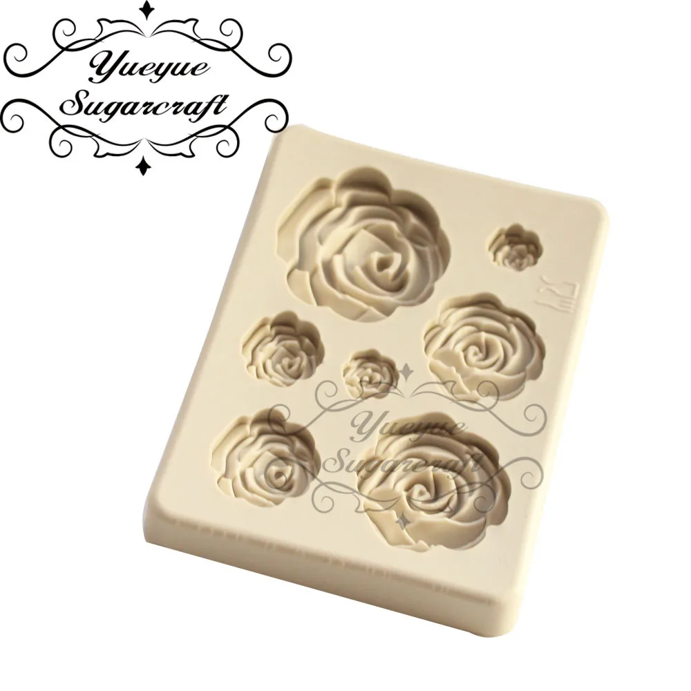Yueyue Sugarcraft силиконовая форма в виде цветка розы помадки инструменты для украшения