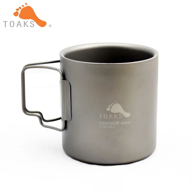 TOAKS CUP 450 DW титановая двойная настенная чашка Ультралегкая уличная кружка без