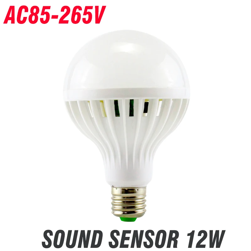 Тёплый белый KARWEN AC 85-265V умный звук/PIR датчик движения Bombillas светодиодный светильник E27 3 Вт 5 Вт 7 Вт 9 Вт 12 Вт Индукционная лампа светильник для Лестницы прихожей - Испускаемый цвет: Тёплый белый