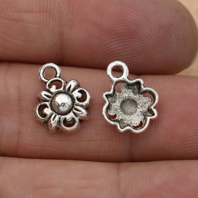 20шт античный посеребренный цветочный Шарм кулон для изготовления ювелирных