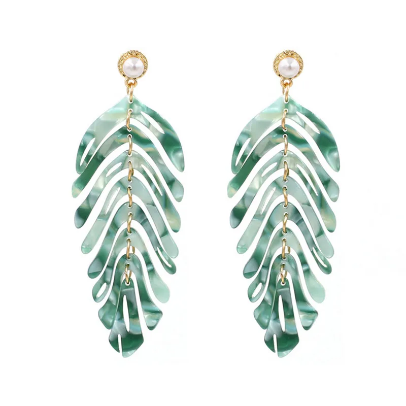 Женские акриловые висячие серьги Boho ZA, длинные серьги для свадебной вечеринки, 2019