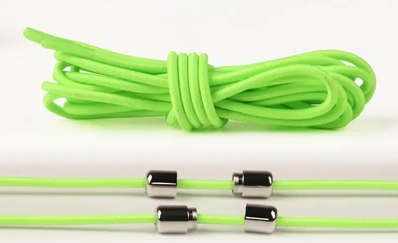 Green 1 пара эластичных шнурков, модные новые женские и мужские туфли без галстука, теннисные туфли с кружевами, кожаные туфли - Цвет: Green