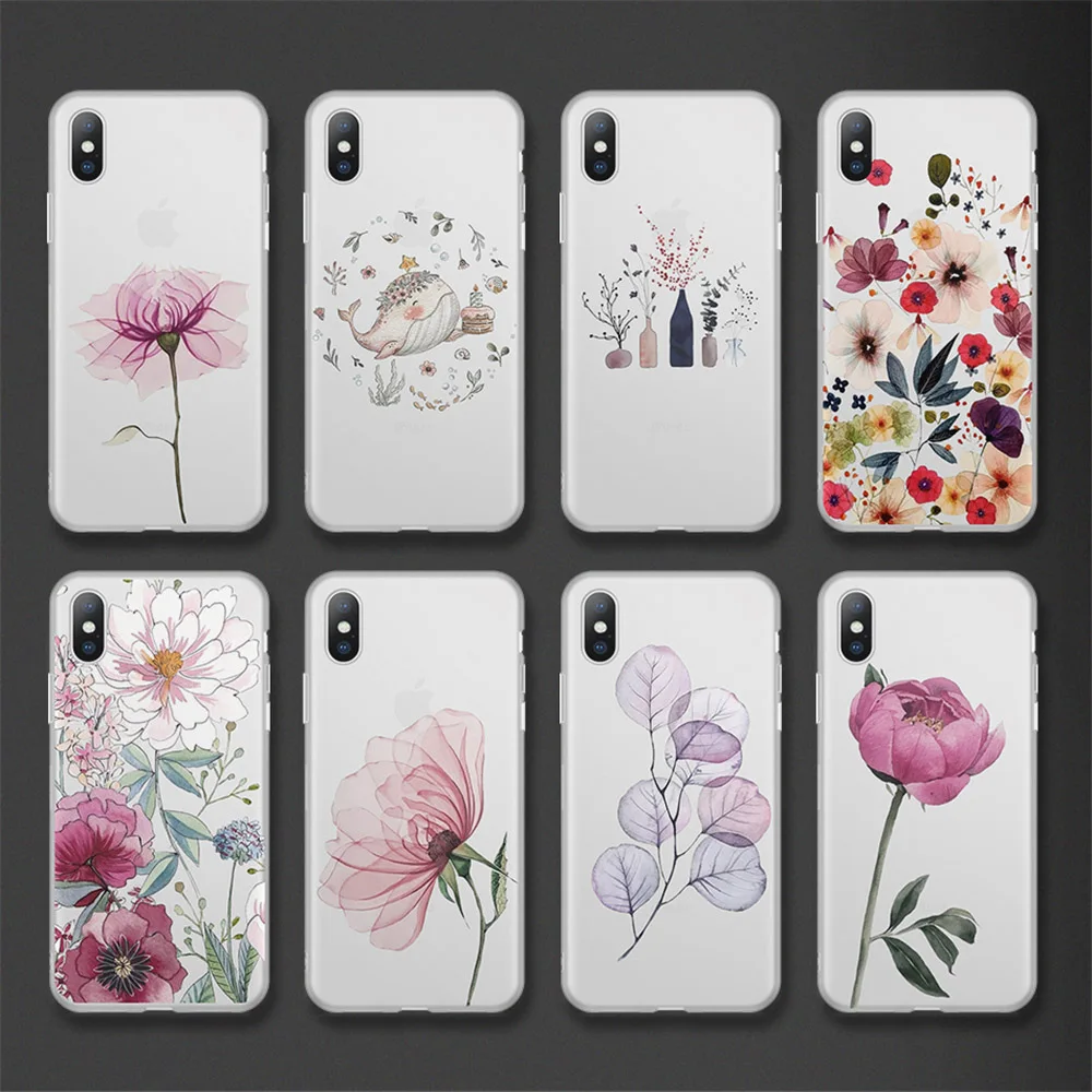 Lovebay чехол для телефона для iPhone 11Pro 6 6s 7 8 Plus X XR XS Макс 5 5S SE красивый цветок матовый чехол из мягкого ТПУ для iPhone 11 чехол для телефона