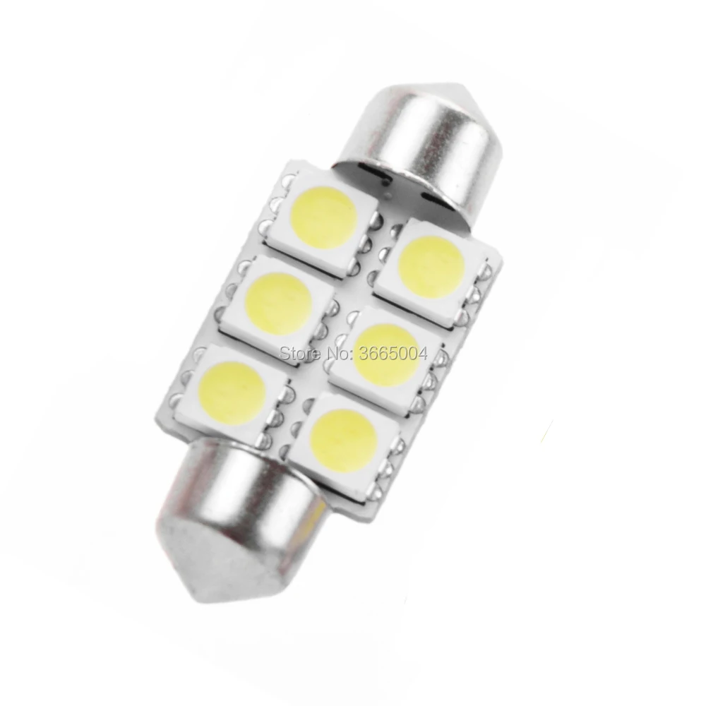 10 шт. Festoon Dome 32 мм 36 39 42 6 9SMD 5050 белая лампа для чтения номерного знака светодиодный