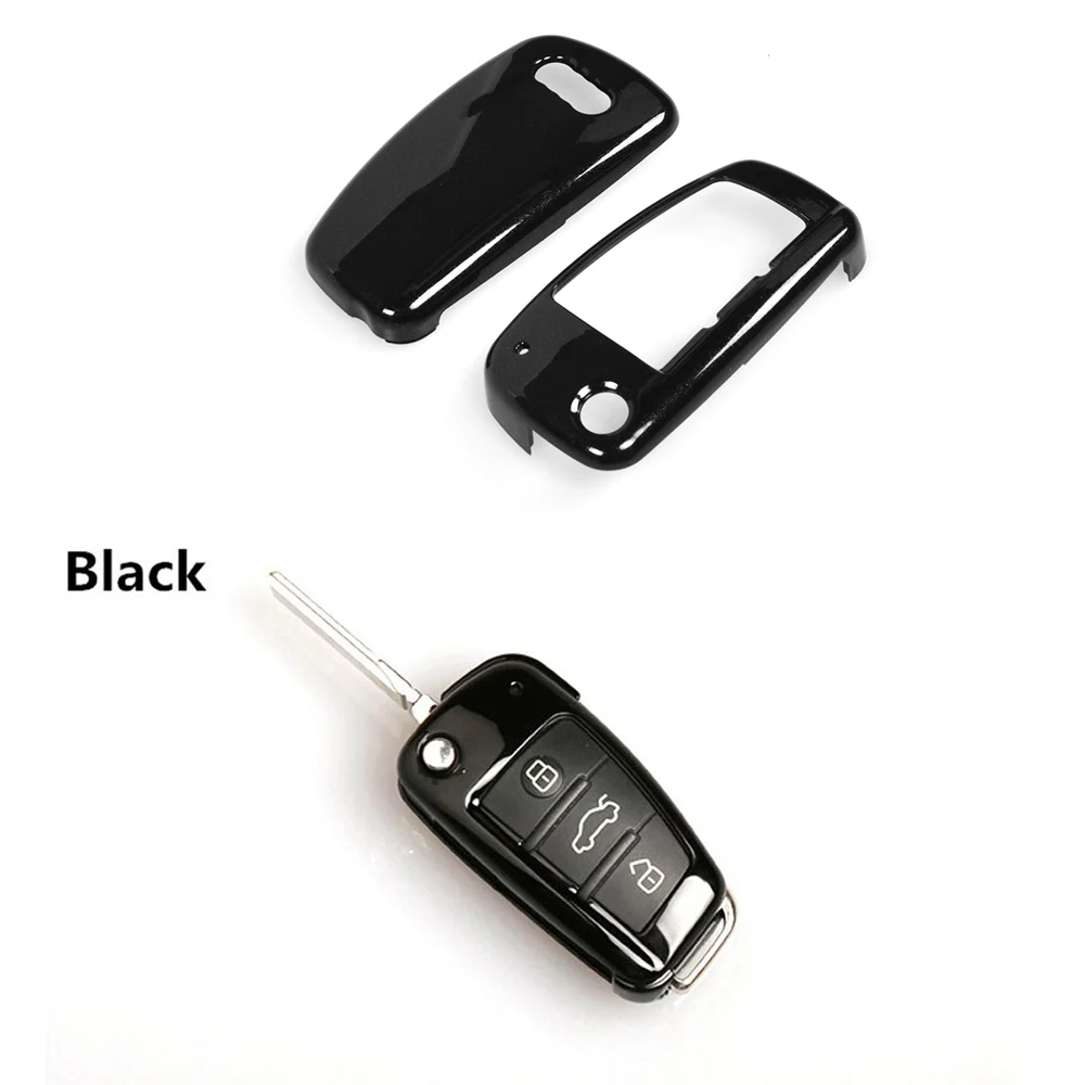 Black ABS пульт дистанционного управления авто ключ крышка Защитная крышка чехол для ключа автомобиля для Audi A6 A1 Q3 Q7 TT R8 A3 S3 автомобильные аксессуары - Название цвета: Black
