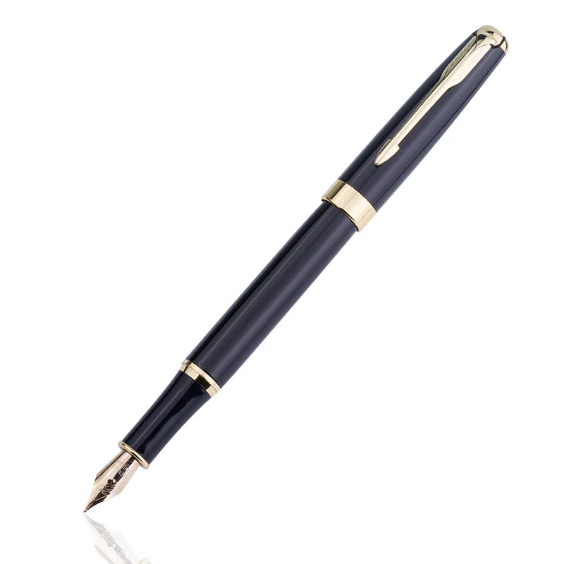 

Black Business Metal Fountain 0.5mm Nib Gold Clip ink Pen Office School Supplies