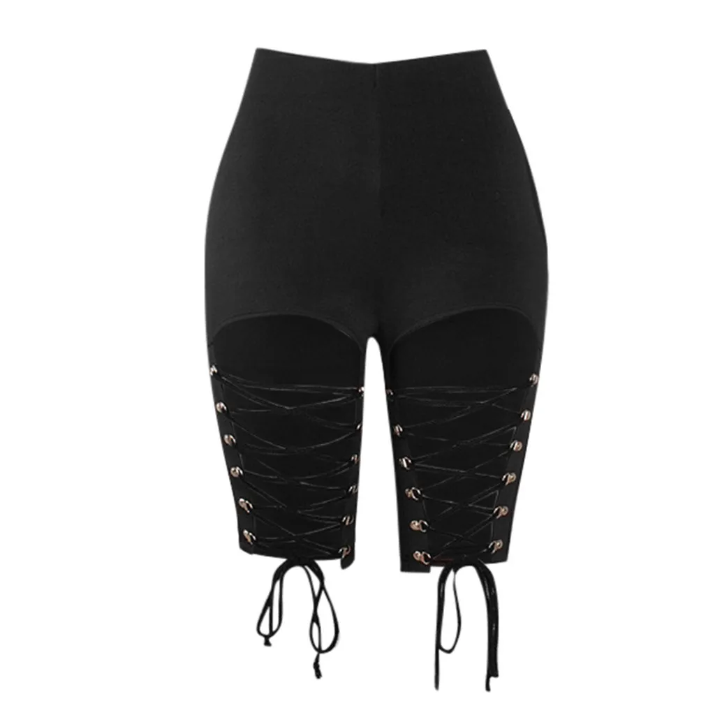 

WOMAIL Solid Color Bandage Design Fashion Skinny Polyester Material Women High Waist Sport High Quality Female Shorts 19MAY30