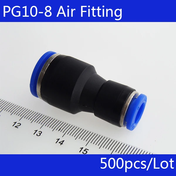 

Free shipping 500pcs PG10-8 Unequal Diameter Air Tube Fitting Straight Union , One Touch Push In Pneumatic Fitting Connectors