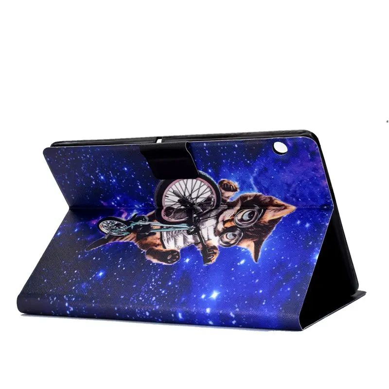 Чехол с милым котом для huawei MediaPad T3 10 AGS-L09 AGS-W09 AGS-L03 9," принципиально силиконовый чехол из искусственной кожи с подставкой в виде ракушки+ подарок