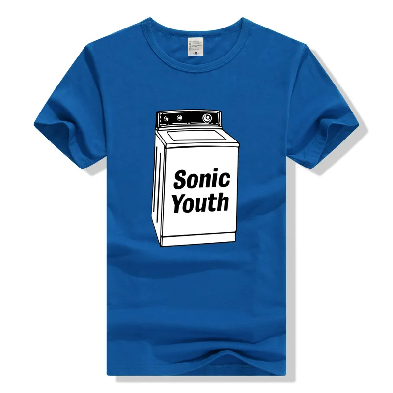 2019 Высокое качество 100% хлопок Круглый вырез Футболка Топ sonic youth стиральная