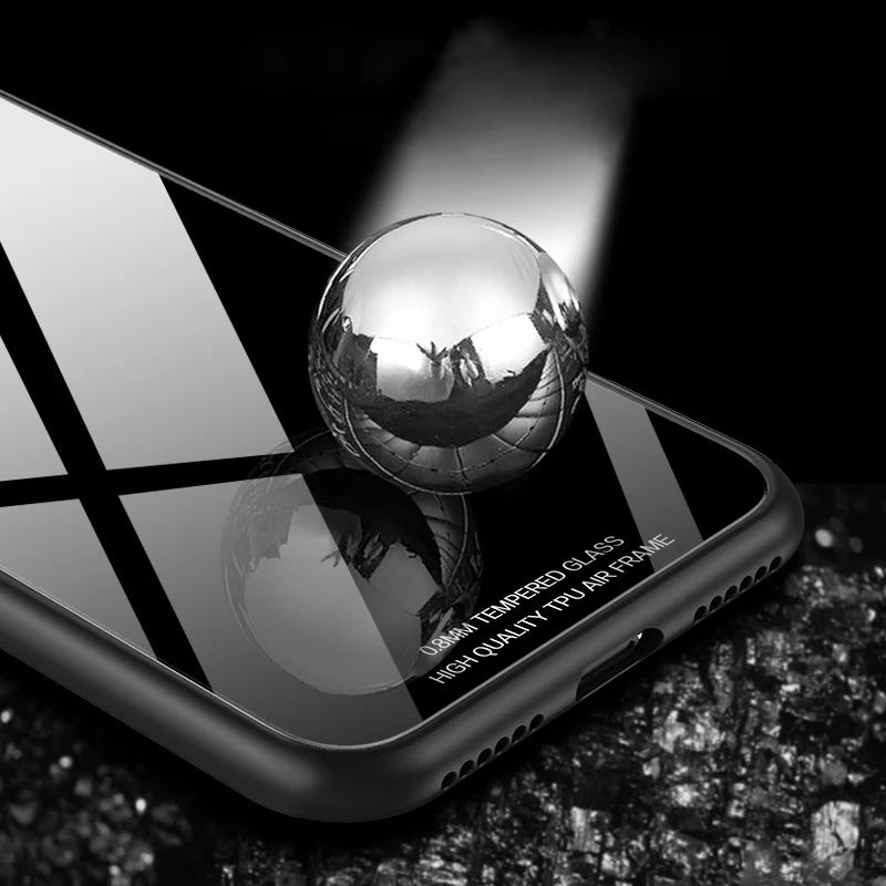 Tempered Glass Phone Case For Iphone X 8 7 6 Mobile Shell Cover Apple Cases Plus Protective Shatter-resistant |