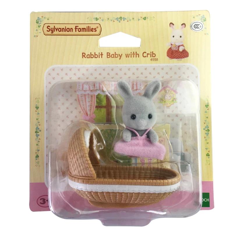 Sylvanian Family набор кроликов и колыбели кукольный домик пушистые игрушки фигурки