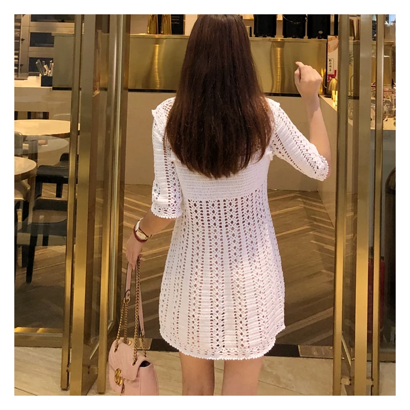 Хлопчатобумажная Трикотажная кружевная пляжная одежда для женщин модное