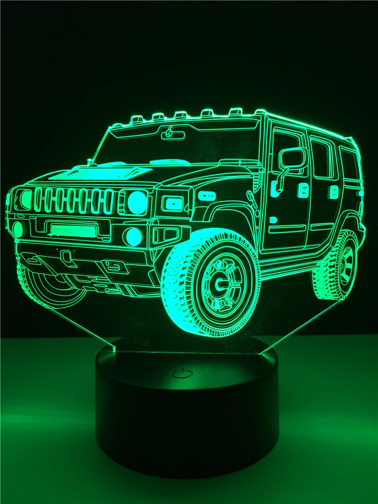 Amroe Крутой Джип-автомобиль 2019 7 цветов затемняющий градиент RGB 3D светодиодный