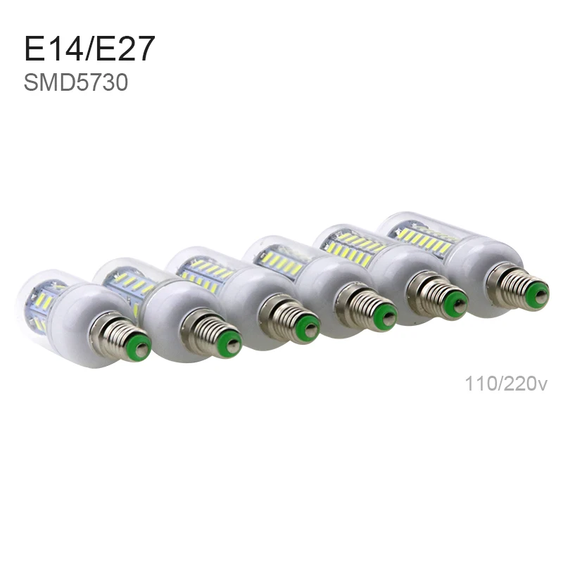 E14 230 V Светодиодная лампа “Кукуруза” лампы SMD5730 24 36 48 56 69 72 светодиодный s E27 220