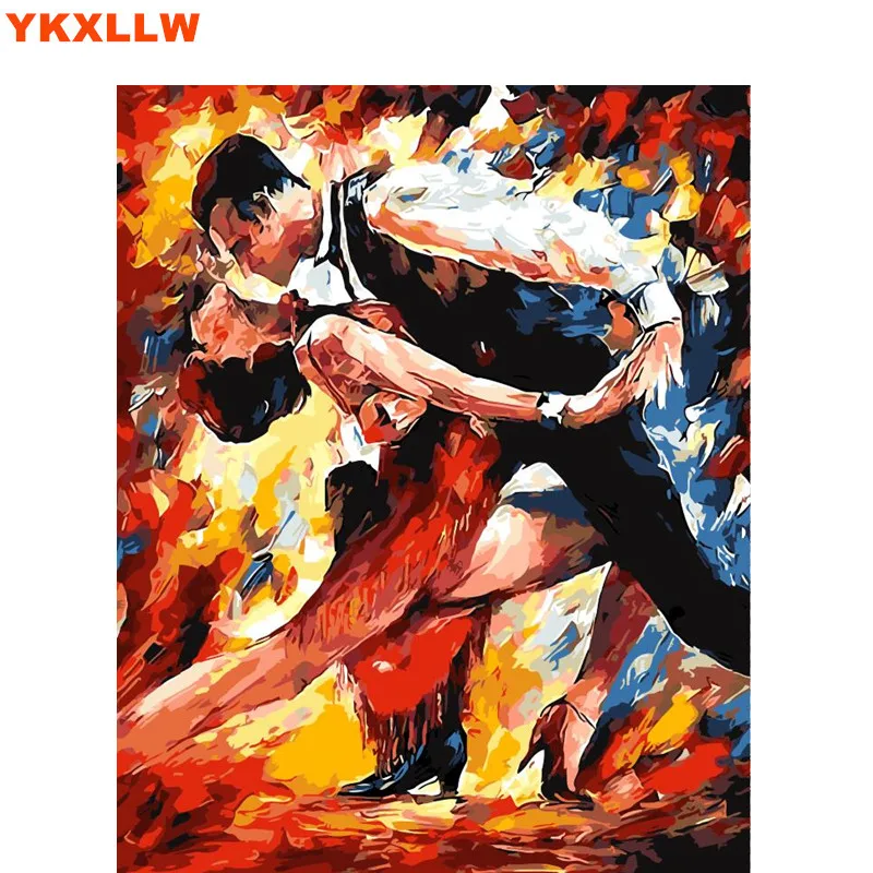 DIY Раскрашивание картинки по номерам живопись холст с каллиграфией для гостиной