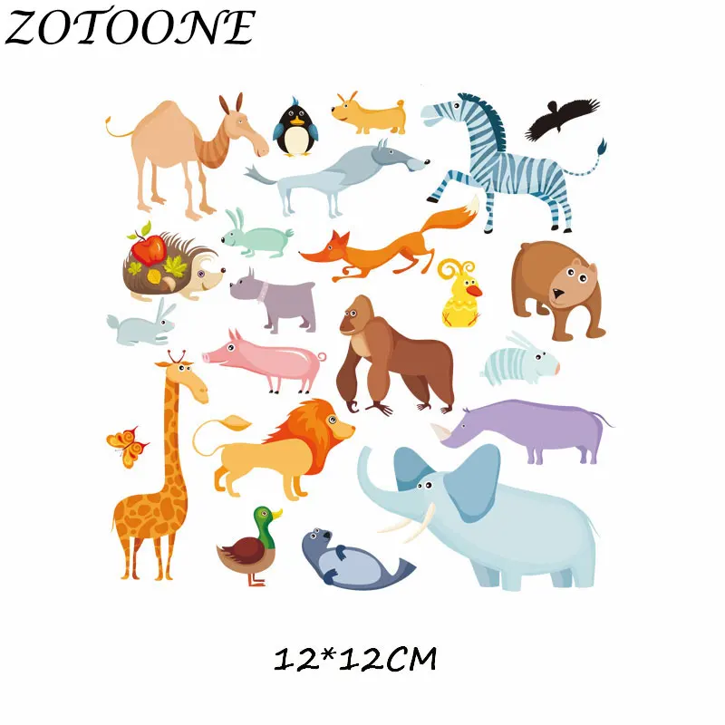 ZOTOONE DIY теплопередача милый мультфильм животных сочетание железа на патчи аппликация Детская одежда платье футболка куртка украшение - Цвет: 601