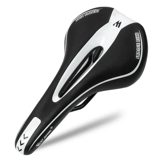 B Style White Black WEST BIKING велосипедное седло из искусственной кожи MTB шоссейное Велосипедное переднее сиденье велосипедное седло для мужских дышащих полых подушек велосипедное седло - Цвет: B Style White Black