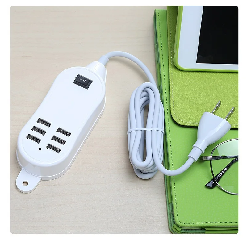 Удлинитель зарядное устройство для телефона 25 Вт 5 В 5A 6USB порты быстрое настенное