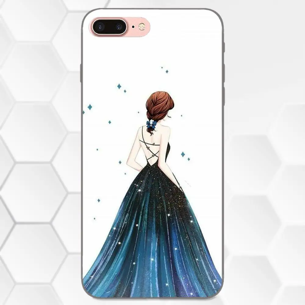 Мягкий чехол для Apple iPhone X XS Max XR 4 4S 5 5S SE 6 6S 7 8 Plus свадебное платье девушки |