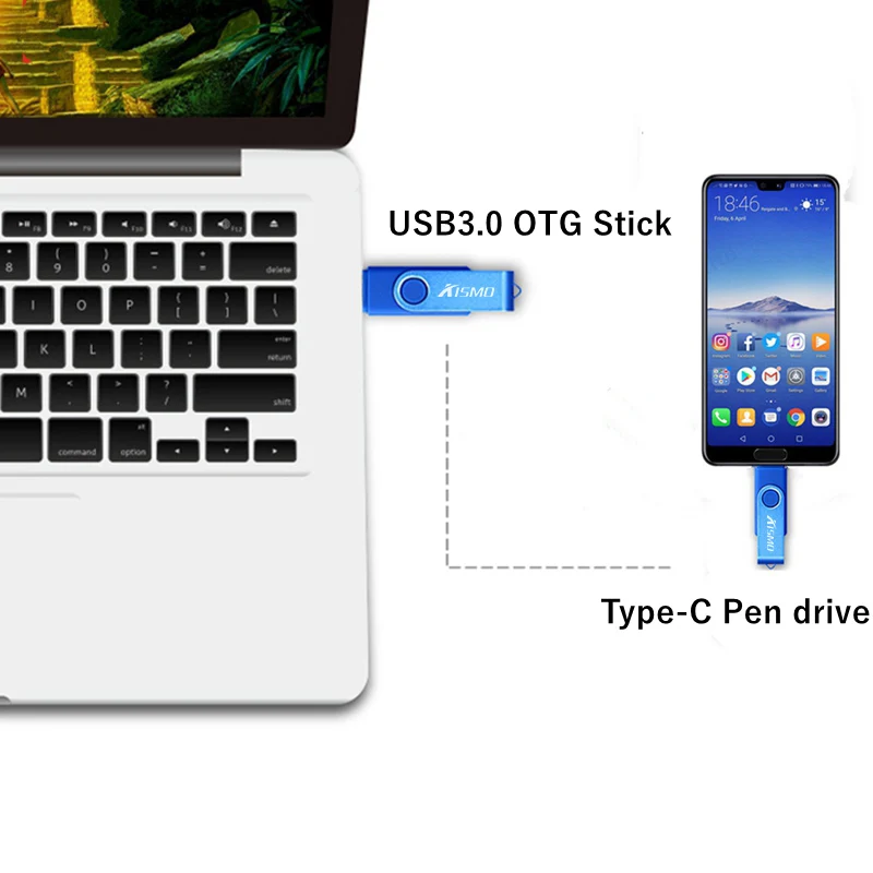 Флеш-накопитель usb Type-C для Samsung S8 S9 Note 8 9 P10 20 Pro otg 16 ГБ 32 64 128 | Компьютеры и офис