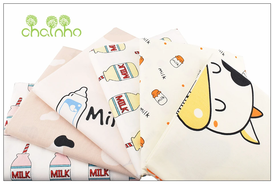 Chainho, корова и молоко, мультфильм печатных твиловая, хлопковая ткань, DIY квилтинга Вышивание для маленьких детей простыни, подушки, подушки, игрушки материал