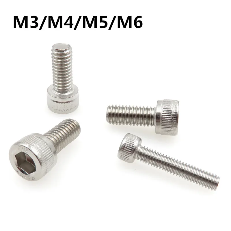 M3/M4/M5/M6 DIN912 304 Винты с шестигранной головкой из нержавеющей стали внутренняя