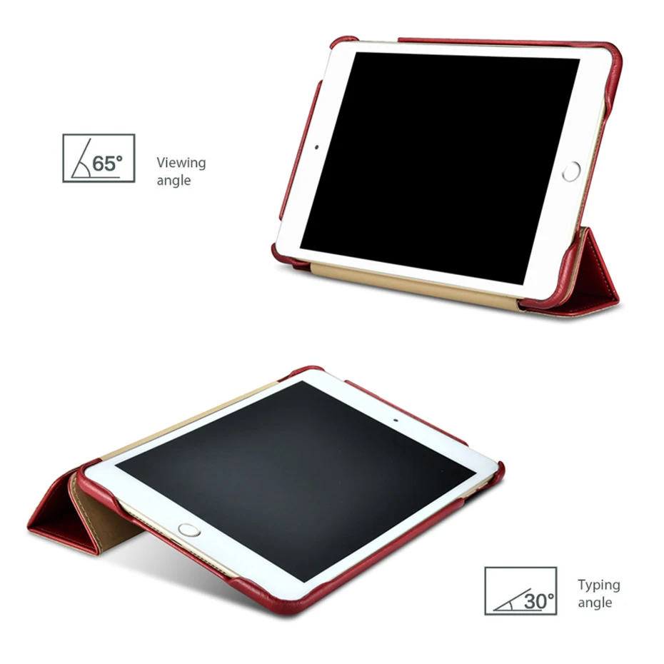Icarer Роскошный чехол из натуральной кожи для iPad Mini 5 Ретро яловая кожа трехслойный чехол-подставка для iPad Mini5 7,9 ''чехол
