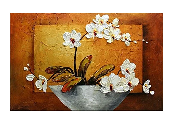 Орхидея 100% Ручная роспись современный холст настенное Искусство Цветочная