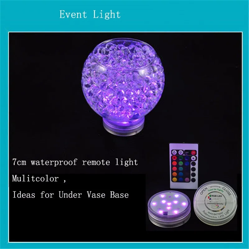 Free shipping 4pcs Battery operated Remote control 16colors Submersible LED light vases base for wedding celebration | Освещение