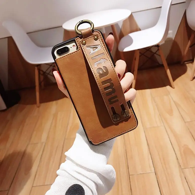 Модный чехол-бумажник с ремешком на запястье для Iphone X, Xs, Max, Xr, 10, 8, 7, 6, 6s Plus, роскошный кожаный чехол, Fundas - Цвет: ka