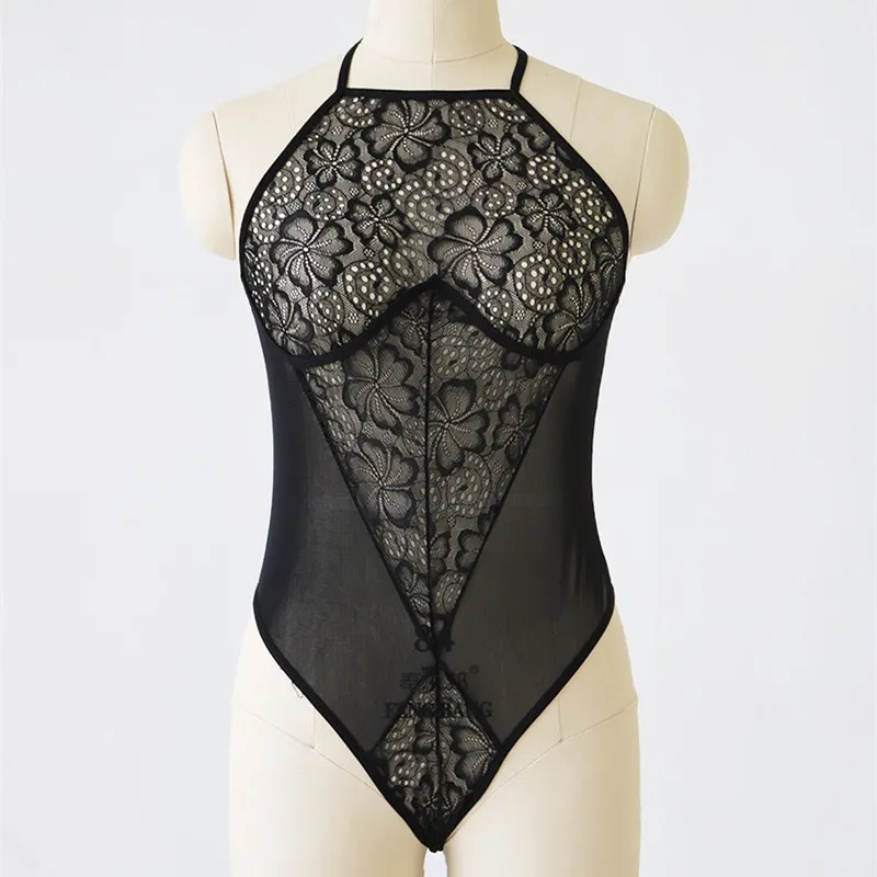 Женское эротическое белье Эротическая ночная рубашка с кружевом однотонный