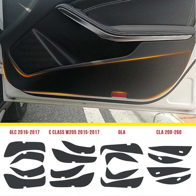 Автомобильная дверь анти Kick Pad защитный коврик из углеродного волокна наклейки