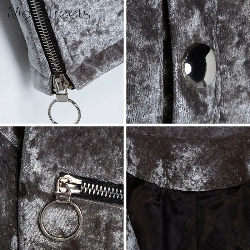 Modstreets 2019 Базовая куртка зимнее хлопковое пальто женская серебряная с отворотом