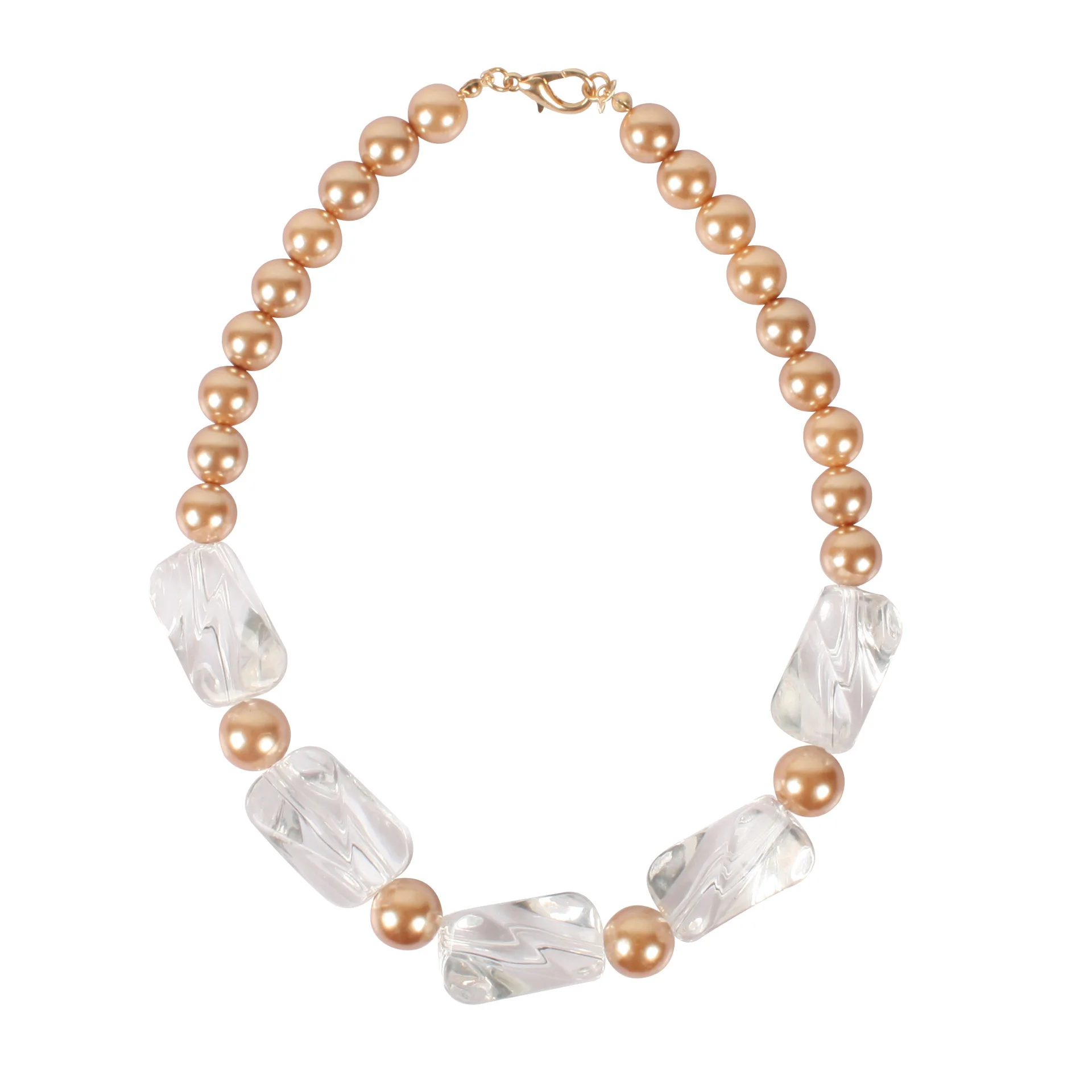 Boho модные простые прозрачные акриловые преувеличенные бусы прядь Жемчужное Колье женское жемчужное ювелирное изделие Duftgold