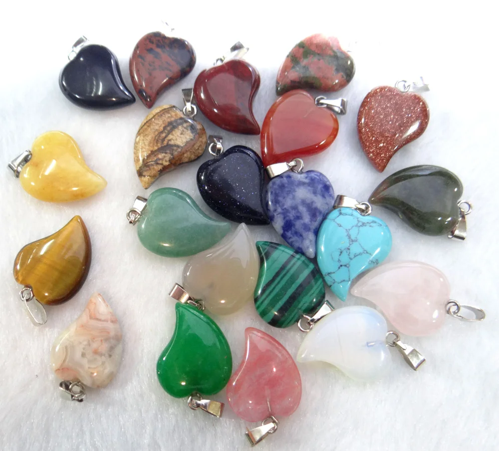Оптовая продажа 12 шт. подвески в виде сердца из искусственного агата кварца