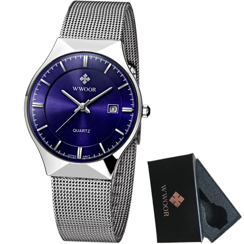 2017 мужские часы Лидирующий бренд Роскошные модные кварцевые полностью стальные