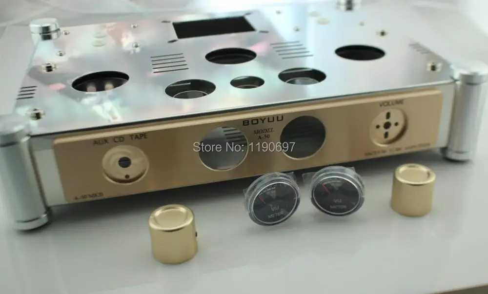 Усилитель мощности шасси из нержавеющей стали перфорированный корпус DIY 370 мм * 280